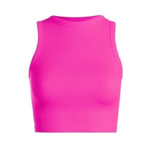 DYNAMIC- Pink Ribbed Fitted Tank Top O/S